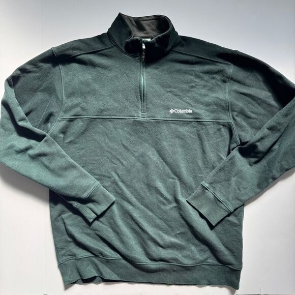 Columbia Green Quarter Zip Pullover Sweater Size Medium - Picture 1 of 5